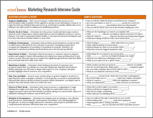market research interview template